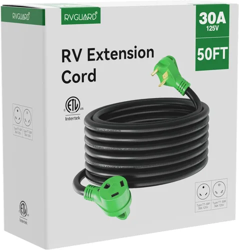 Vista 7 de RVGUARD Cable de extensión de RV de 30 amperios y 50 pies, cable STW de calibre 10/3 resistente con indicador de alimentación LED y organizador