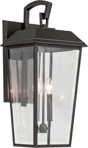 Vista 14 de KICHLER Mathus 59118BKT - Lámpara de pared tradicional para exteriores, con textura negra, de lujo, con vidrio transparente, para paredes