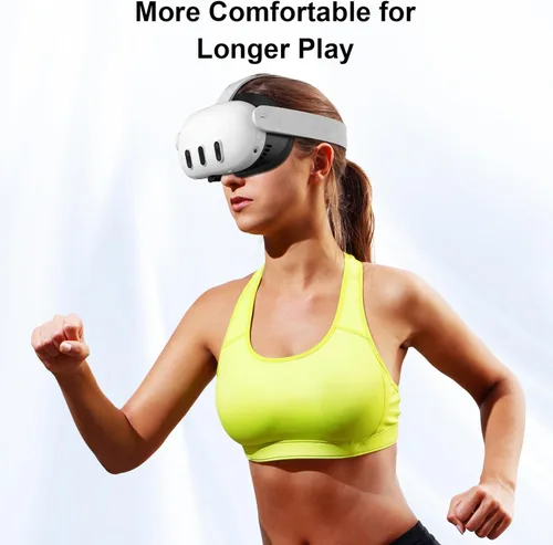 Vista 7 de UPOK Face Pad Cover Facial Interface for MetaOculus Quest 3 Headset -Accessories Thicken Foam Leather Face Cushion 2Pcs With Rigid Adjustable Vented