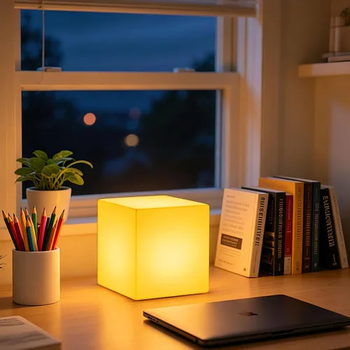 Cubo de luz LED de noche de 6 pulgadas, cubo de luz LED recargable con control remoto, regulable 16 RGB que cambia de color, 4 modos de iluminación