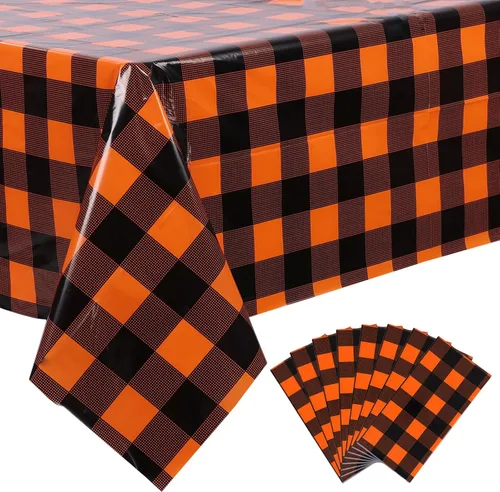 Vista 39 de Kesfey Paquete de 3 manteles a cuadros, color aqua y blanco, 54x108 pulgadas, desechables, de plástico, impermeables, rectangulares, para mesa