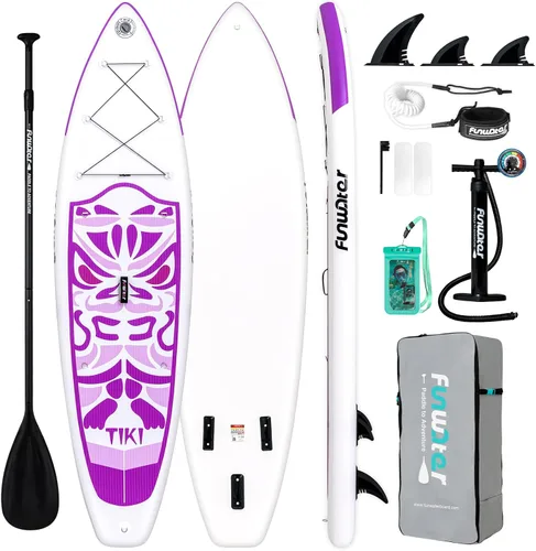 Vista 11 de FunWater Inflatable Ultra-Light Stand Up Paddle Board for All Skill Levels with Premium SUP Paddleboard Accessories,Non-Slip Comfort Deck for Youth