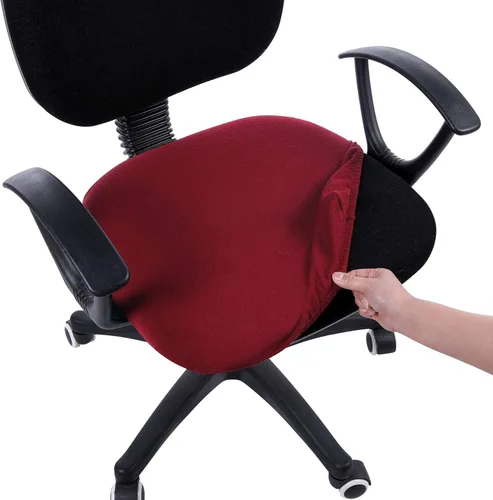 Vista 18 de Smiry Fundas de asiento de silla de computadora de oficina, de jacquard elástico, extraíbles, lavables, antipolvo, protectores de cojín para silla