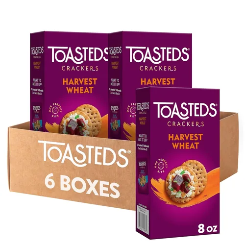 Kellogg's Toasteds Galletas para fiestas, aperitivos listos para sumergir, trigo cosechado (6 cajas)