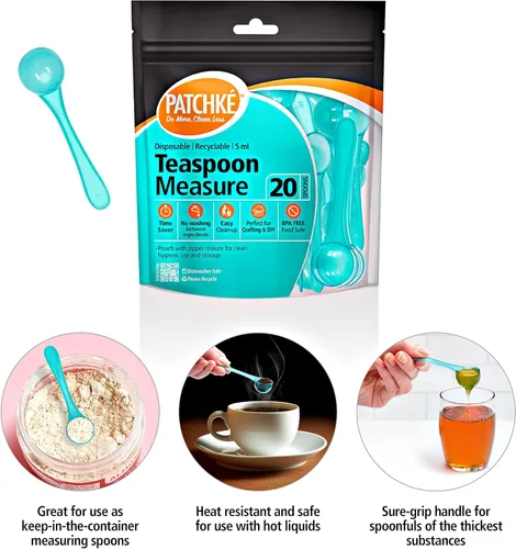 Vista 4 de Juego de 40 cucharas medidoras de plástico – 20 cucharaditas + 20 cucharadas, cucharadas pequeñas para café, fórmula para bebés, proteína en polvo