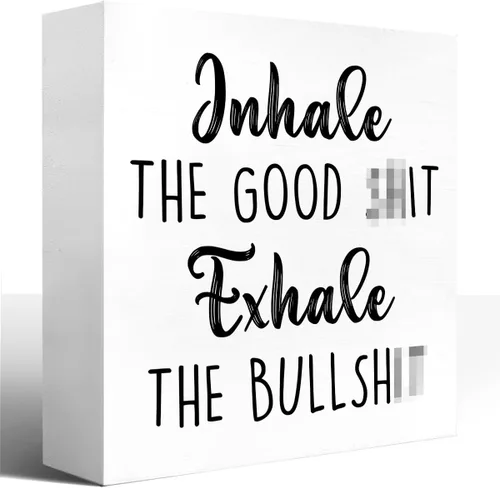 Vista 12 de Inspirational Wood Block Sign - Difficult Roads Often Lead to Beautiful Destinations - Wooden Box for Home Shelf Office Tabletop Desk Decor - Funny