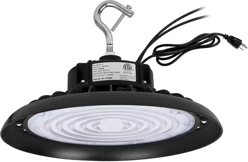 Vista 8 de Q QINGCHEN Luz blanca cálida de 3000 K 2700 K LED de alta bahía 150 W 0-10 V regulable, certificado ETL de espectro completo UFO LED Shop Light