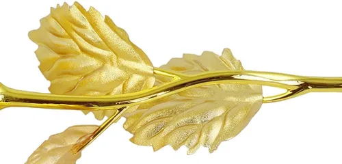 Vista 5 de LRRH Rosas de papel de aluminio de oro de 9.8 pulgadas, rosa de lámina de oro de 24 quilates, flores de rosas artificiales en caja de regalo