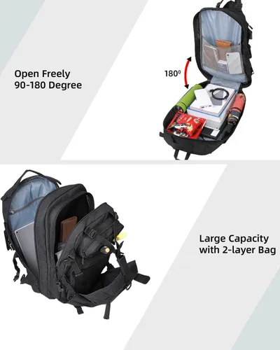 Vista 5 de KEMIMOTO Mochila para Casco de Motocicleta para Hombres con Puerto de Carga USB, Impermeable, Mochila de Equitación Recargable de Gran Capacidad, 37L