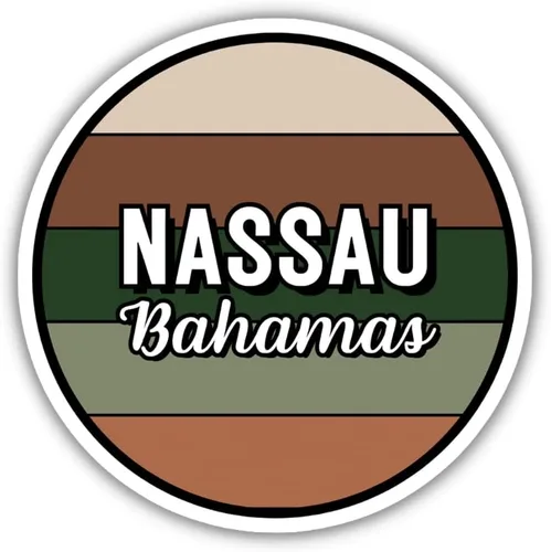 Nassau Bahamas Travel Sticker, 2.5" Multiple Colors, Laptop Water Bottle Planner Journal, Collectible Places I've Been, Luggage Decal (Earth)