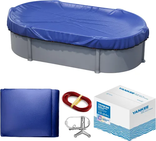 Yankee - Cubierta para piscina ovalada | 12 x 24 pies | Cubierta ovalada de invierno para piscinas sobre el suelo | Extra gruesa y duradera,