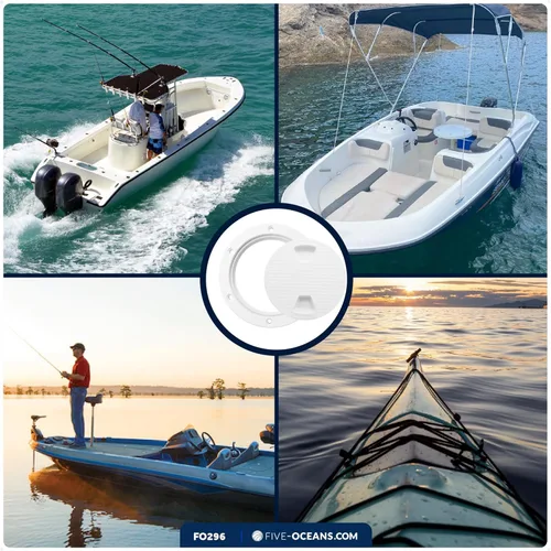 Vista 6 de Five Oceans Escotilla de barco, escotilla marina, escotilla de acceso para barco, escotilla redonda de placa de inspección con cubierta desmontable