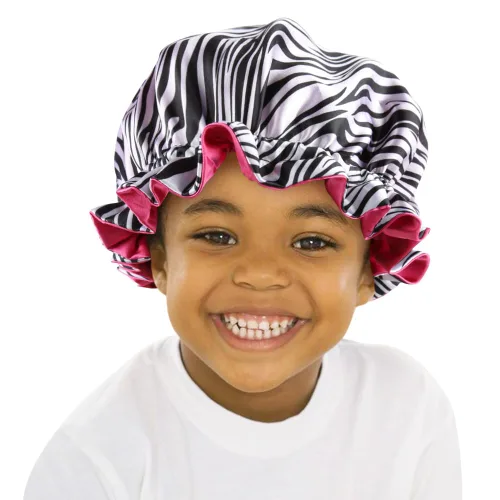 Vista 15 de Gorro de satén para mujer, gorro de dormir grande para cabello largo y rizado, gorra de noche ajustable (doble capa negro/champán)