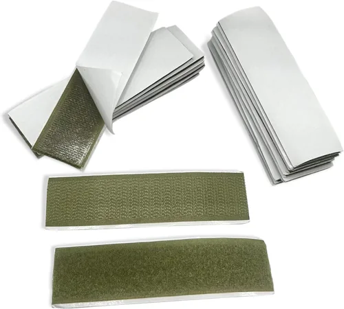 Vista 32 de Cinta de velcro beige de nailon de 1 pulgada de ancho, no adhesiva, 5 yardas de longitud, juego de cierres de cinta entrelazada para bolsos, ropa