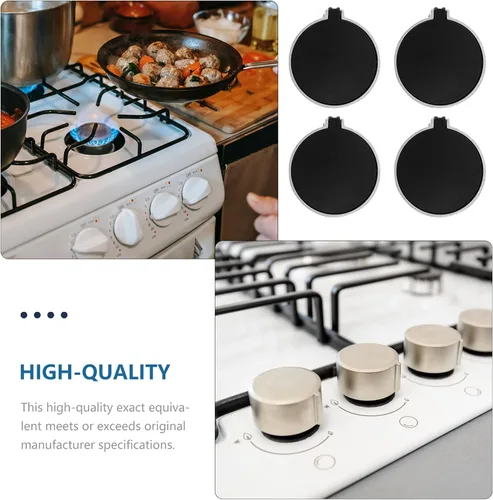 Vista 4 de DOITOOL Pomo de estufa de metal para estufa de gas, 6 piezas de perilla de interruptor de metal, accesorios de acero inoxidable redondo para estufa