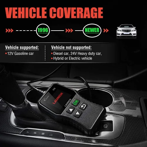 Vista 5 de Launch Lector de Código de Escáner OBD2 CR319 con Funciones Completas de Código de Revisión del Motor Negro