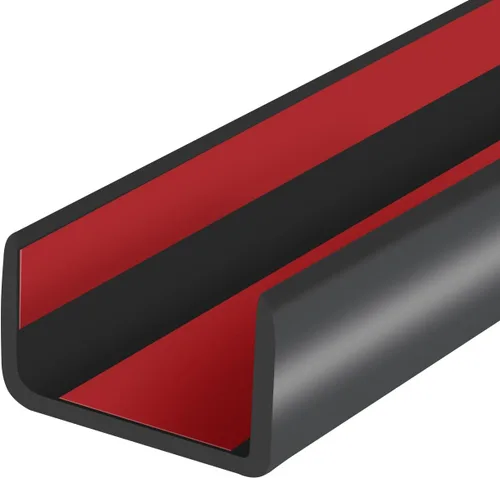 Vista 23 de Borde de goma protector, canal en U autoadhesivo de 1-1/2 pulgadas para maderas, bandas flexibles en forma de U para despegar y pegar, protector