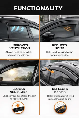 Vista 4 de 2011-2021 Deflectores de Visera Adhesiva para Ventana Lateral para Jeep Grand Cherokee, Protectores de Lluvia Oscurecidos en Tono 2012 2013 2014