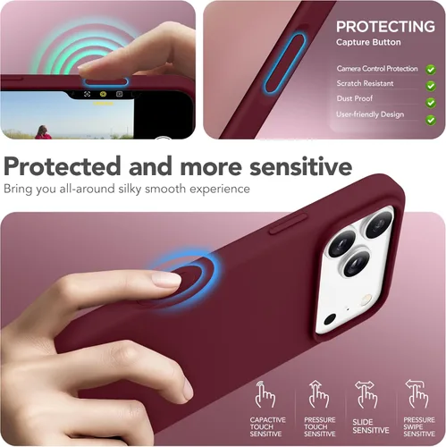 Vista 1089 de GONEZ Funda magnética para iPhone 14, compatible con Magsafe, con protector de pantalla + protector de cámara, forro de microfibra antiarañazos
