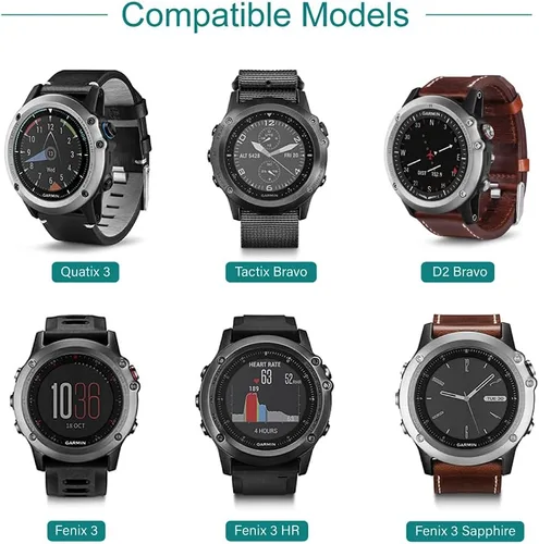 Vista 2 de TUSITA Cargador compatible con Garmin Fenix 3, Fenix 3 Sapphire, Fenix 3 HR, Quatix 3, Tactix Bravo, D2 Bravo - 1M