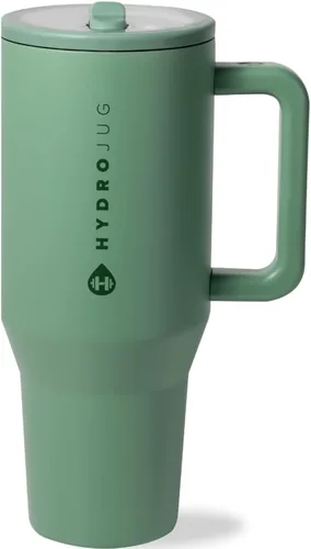 Vista 16 de HydroJug Traveler - Botella de agua de 40 onzas con asa y popote abatible, cabe en el soporte para tazas, vaso resistente a fugas, reutilizable