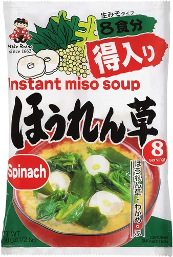 Miko Brand Sopa instantánea de espinacas y miso, 5.76 onzas