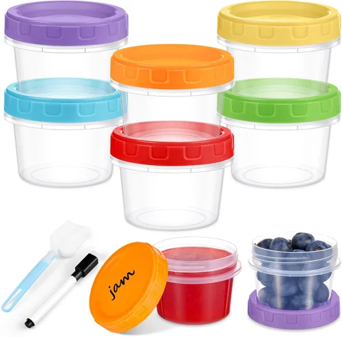 Vista 21 de Yomarket Envases de plástico con tapas de 10 oz, paquete de 12 unidades, pequeños contenedores apilables para congelador, reutilizables