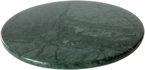 Vista 10 de Bandeja Redonda Natural de Mármol Suave para Pastelería para Postres, Queso, Café, Mate en Ambos Lados (Travertino Beige)