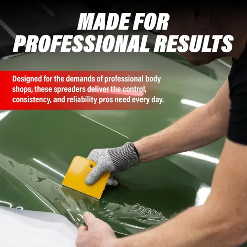 Vista 8 de LAUCO Esparcidores de relleno corporal (100 piezas) – Esparcidor de plástico reutilizable amarillo para rellenos automotrices, masillas, esmaltes