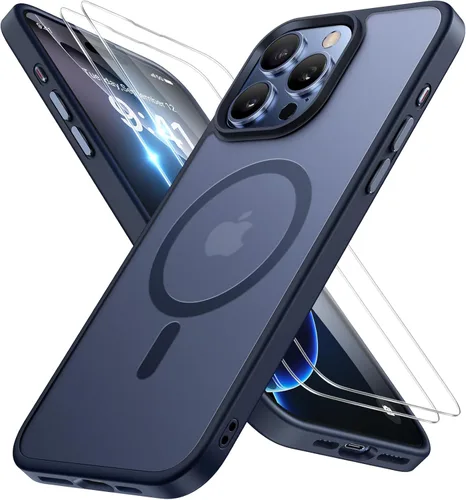 Vista 31 de Miracase - Funda magnética para teléfono 17 (compatible con MagSafe) con protector de pantalla de grado militar, funda mate translúcida antihuellas