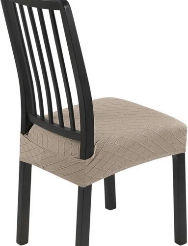 Vista 23 de SearchI Fundas de asiento para sillas de comedor elásticas, juego de 4, suaves, extraíbles, lavables, fundas protectoras de asiento para sillas