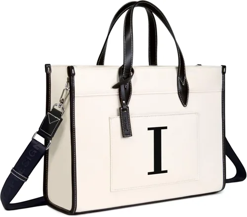 Vista 14 de TOPDesign Initial 15.6" Laptop Tote Bag for Women, Personalized Canvas Work Purse, Business Briefcase & Office Handbag