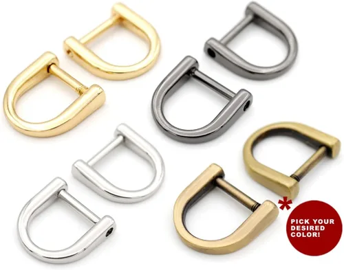 Vista 5 de CRAFTMEMORE Anillo de tornillo de grillete pequeño con anillos en D para llaves y extractor de cremallera, pulsera paracord de repuesto de 3/8 Latón