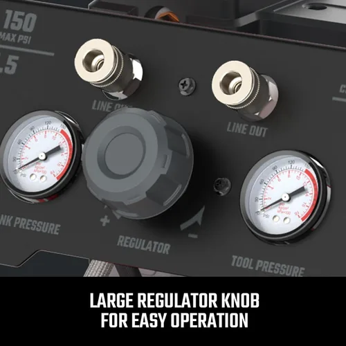 Vista 4 de CRAFTSMAN Compresor de aire 12 galones ultra silencioso sin aceite 1.5 HP Max 150 PSI tanque vertical