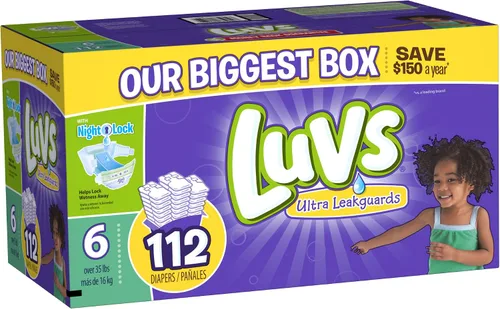Luvs Con pañales Ultra Leakguard, talla 6, 112 unidades