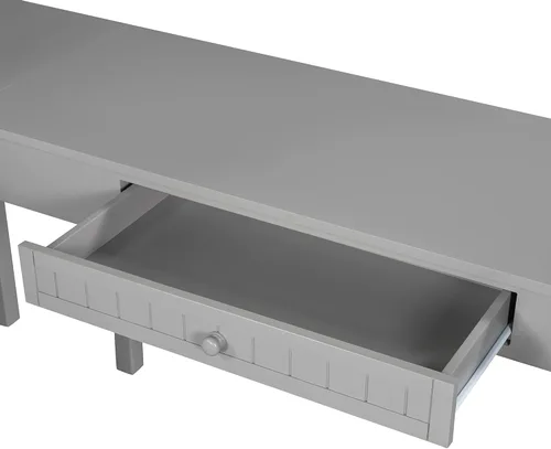 Vista 6 de Merax Cama tipo loft de madera de tamaño individual con escritorio/2 cajones/gabinete/4 estantes, cama loft multifuncional con escalera y Gris