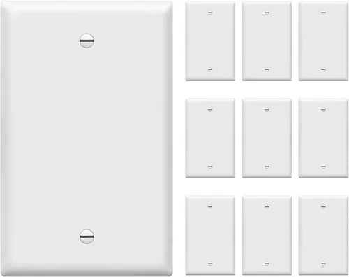 Vista 16 de ENERLITES - Placa para pared de dispositivo en blanco, cubierta en blanco extragrande, acabado brillante, tamaño grande, 1 banda de 5.5 x 3.5