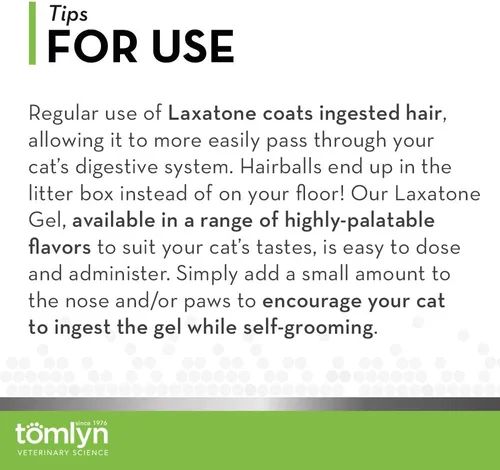 Vista 6 de Tomlyn Laxatone Gel de Remedio para Bolas de Pelo con Sabor a Hierba Gatera para Gatos, 4.25oz