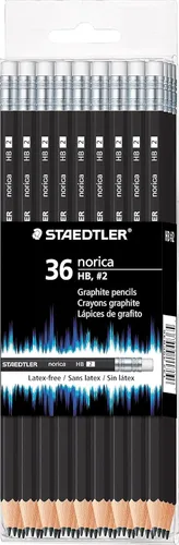Vista 3 de Staedtler Norica #2 HB - Lápices de madera color negro, paquete de 36 unidades (1, A)