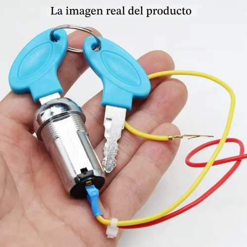 Vista 6 de Interruptor de Encendido de 2 Cables Interruptor de Arranque con Llave con 2 Llaves Encendido-Apagado Apto para Scooter Eléctrico ATV Ciclomotor Go