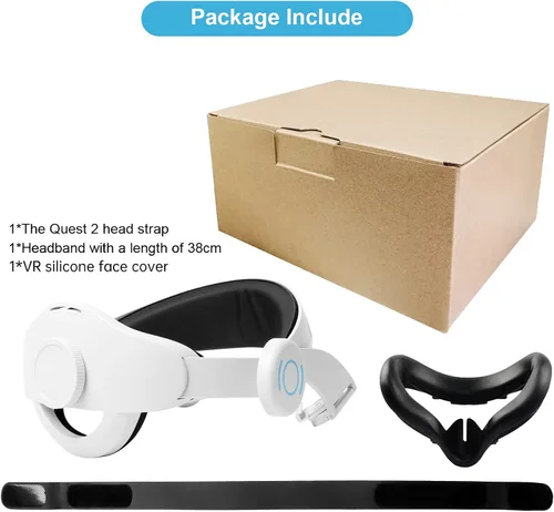 Vista 8 de Head Strap for Oculus Quest 2,MODJUEGO Soft Foam and Skin-Friendly with Silicone Face Cover, Lightweight and Adjustable Accessories for Adults and