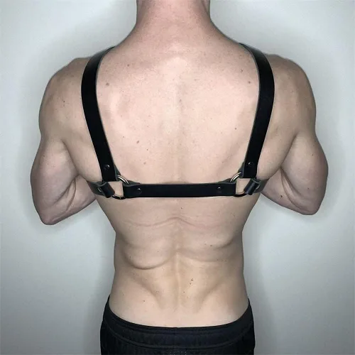 Vista 3 de Hombres Arnés Tops Espada Cinturón Cuero PU Cuerpo Bondage Ropa Correa Ajustable