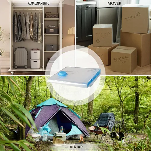 Vista 3 de Paquete de 7 bolsas de almacenamiento al vacío pequeñas que ahorran espacio para ropa, viajes, bolsas de compresión con sellado al vacío para ropa