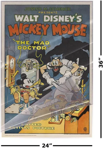 Vista 2 de Mickey Mouse - Walt Disney Movie Poster (The Mad Doctor) (Size: 24" x 36") (Laminated Poster)