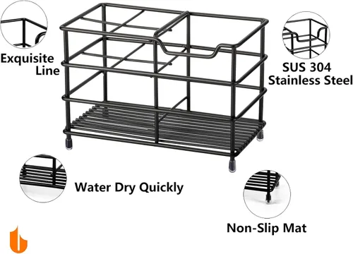 Vista 3 de Urbanstrive Soporte para cepillo de dientes de baño de acero inoxidable 304 Soporte para pasta de dientes, organizador de accesorios de baño