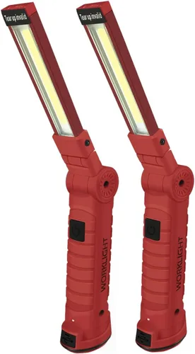 Luz de trabajo portátil, luces de trabajo recargables con gancho colgante de base magnética, rotación de 360°, 5 modos, COB LED de 800 lúmenes, luz