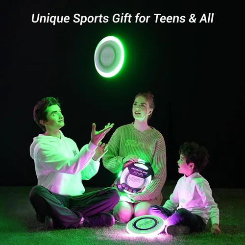 Vista 6 de TOSY Flying Disc - 108 RGB Multicolor or 36 Monocolor LEDs, Super Bright, Smart Modes, Easter Basket Stuffers Gift, Camping Toy for Kid/Teen/Adult
