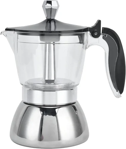 Gavigain Cafetera espresso para estufa, cafetera espresso para estufa de 6 tazas, cafetera italiana y cubana de acero inoxidable, cafetera doméstica