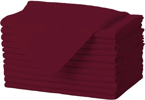 Vista 21 de Gee Di Moda – Servilletas de tela – Servilletas de cena de 43 x 43 cm de color berenjena – Juego de 12 servilletas de tela lavables y absorbentes
