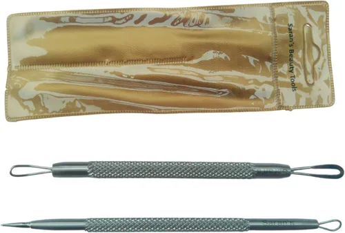 Vista 2 de Removedor de espinillas profesional de acero inoxidable de 2 piezas, extractor de espinillas, tratamiento del acné de Comedone, herramientas